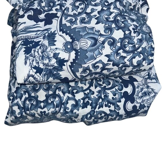 Ralph Lauren Porcelain blue white DUVET 2 Ruffle Queen Sham pillow covers set 3 - Picture 5 of 10